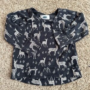 Old Navy Kids Black and White Deer Sweater